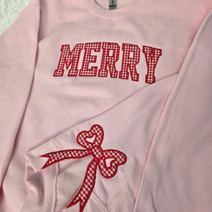 EMBROIDERED Side Bow Custom Applique Sweatshirt