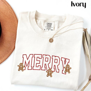 Embroidered Merry Gingerbread Comfort Shirt